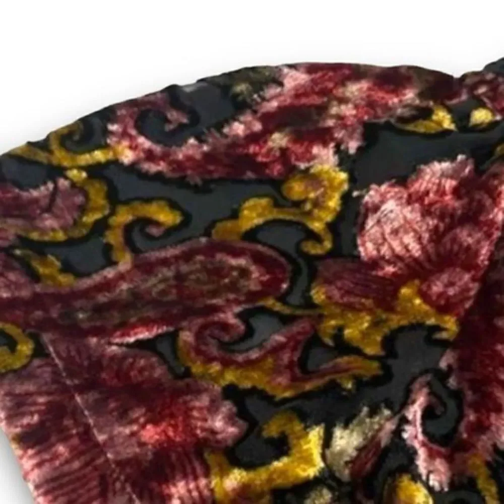 Anthropologie Seen Worn Kept Off the Shoulder Velvet Floral Embossed Top Black M